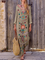 Long Sleeve Boho Sweet Floral Vacation Maxi Dresses