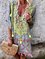 Women Summer Fashion Plus Size Half Sleeve V Neck Boho Dresses