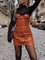 Sleeveless Pu Sexy Midi Dress