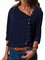 Casual Solid Half Sleeve Buttoned Shawl Collar Blouse