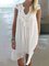 V neck Shift Women Chiffon Sleeveless Plain Summer Dress