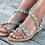 Summer Handmade Cute Beach Flat Sandals PU Rhinestone Slip On Sandals