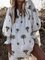 Women Plus Size Casual Sundress Sexy V-neck Lantern Sleeve Floral Print Elegant Loose Bohemian Beach Dress