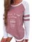 Spring/Fall Color-block Letter Printed Casual T-Shirts