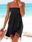 Off Shoulder Black Women Dresses Shift Beach Cotton-Blend Plain Dresses