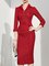 Lapel Red Dresses Bodycon Party Buttoned Solid Dresses