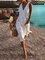 V Neck White Elegant Casual Striped Dresses