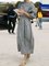Solid Short Sleeves Elegant Midi Dresses