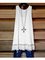 Solid Patch U-Neck Sleeveless Shirts & Tops