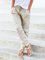 Fashion Solid Drawstring Casual Linen Pants Women Trousers
