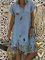 Floral-Print Short Sleeve Cotton-Blend Dresses