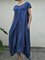 Summer Linen Pockets Pleated Swing Solid Dresses
