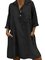 Gray Casual Solid Cotton Buttoned Summer Dresses