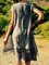 Scoop Neckline Gray Women Dresses Linen Dresses