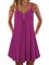 Spaghetti V Neck Mini Dresses Shift Beach Buttoned Dresses