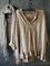 Ruched Striped Linen Solid Casual Blouses
