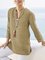 3/4 Sleeve Simple & Basic Linen Pockets Shirts & Tops