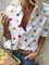 Long Sleeve Polka Dots Floral-Print Casual Shirts & Tops