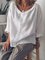Peter Pan Collar Solid Plus Size Blouses
