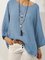 Plus Size Casual Solid Long Sleeve Tops