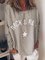 Women Round Neck Cotton-Blend Long Sleeve Casual Blouses
