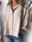 Plus Size Plain Shirt Collar Buttoned Long Sleeve Blouses