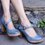 Women's Chunky Heel Buckle Strap Round Toe Heels