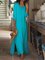 Spring/Summer V Neck Convertible Sleeves Slit Side Maxi Weaving Dress