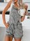 Light Gray Pockets Patchwork Sexy Cotton-Blend One-Pieces