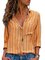 Shirt Collar Long Sleeve Striped Plus Size Printed/Dyed Shirt