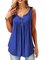 V neck Solid Sleeveless Buttoned Tanks