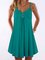 Spaghetti V Neck Mini Dresses Shift Beach Buttoned Dresses