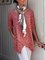 Women Plus Size Polka Dots Pockets Cotton-Blend Half Sleeve Blouses