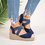 Plus Size Espadrille Wedge Sandals Elastic Band Slip On Sandals