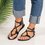 Women Large Size Adjustable Buckle Flat PU Flip Flop Sandals