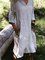 Women Spring Midi Dresses Crew Neck Shift Daily Casual Cotton Dresses
