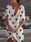 Casual Cotton Short Sleeve Polka Dots Dresses