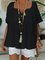 V Neck Buttoned Down Short Sleeve Shirts