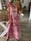 Summer Casual Cotton V Neck Tie Dye Maxi Dresses