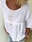 Womens Clothing Solid Paneled 3/4 Sleeve Linen Shirts