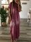Plus Size Printed Summer Cotton Short Sleeve V Neck Maxi Dresses