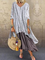 V Neck Women Dresses A-Line Going Out Boho Cotton Dresses