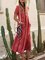 Red Pockets Cotton-Blend Short Sleeve Dresses