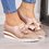 Women's Fashion Wedge Heel Bowknot Hollow-out Sneakers