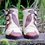 Women Leather Feather Design Moccasin Boots
