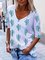 Cactus Print Casual T-Shirts Women's Round Neck Short Sleeves Tops