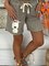 Plain Cotton-Blend Casual Women Shorts