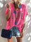 Letter Short Sleeve Casual Cotton Shirts & Tops