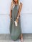 Plus Size Solid Casual Round Neck Sleeveless Dresses