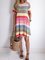 Women Casual Striped Tunic Midi Dress